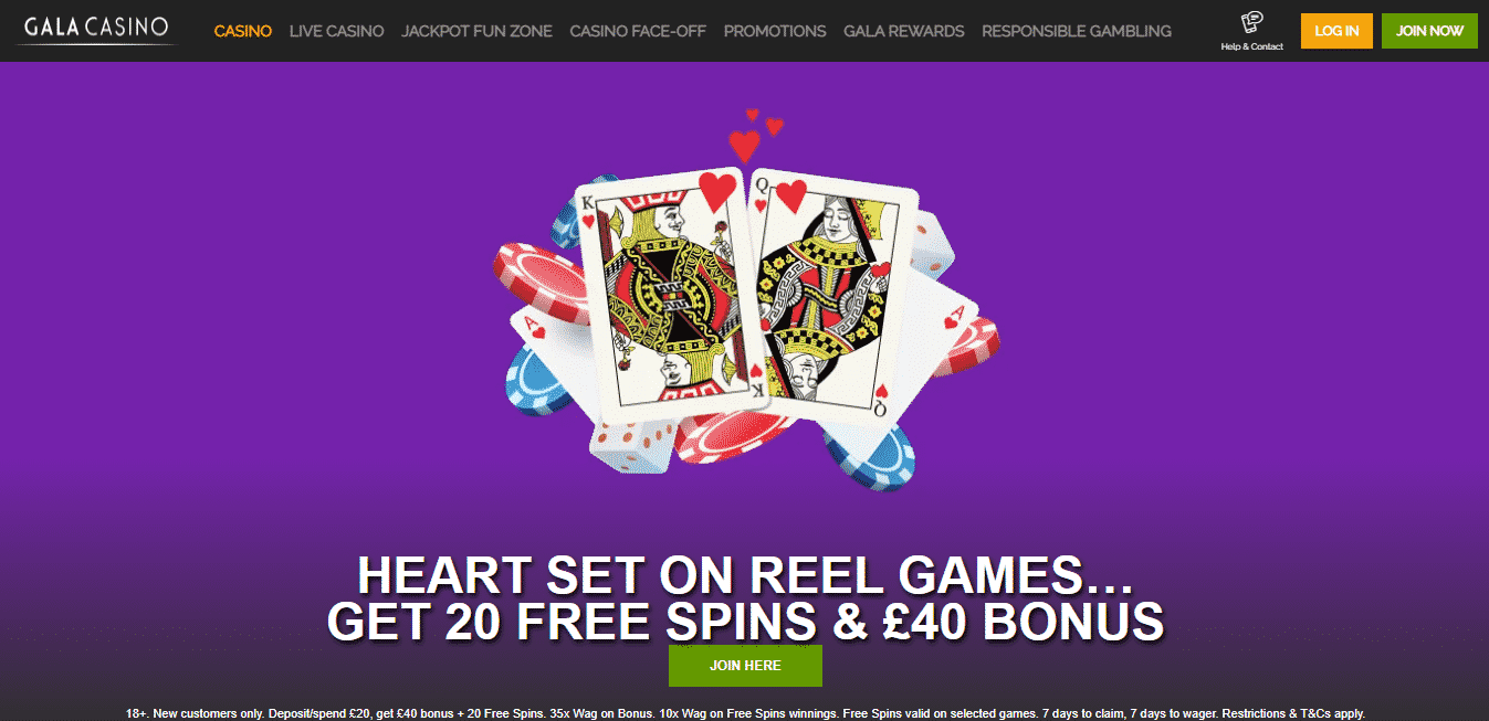 Gala Casino Homepage