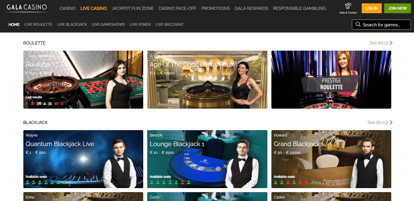 Gala Casino Live Casino