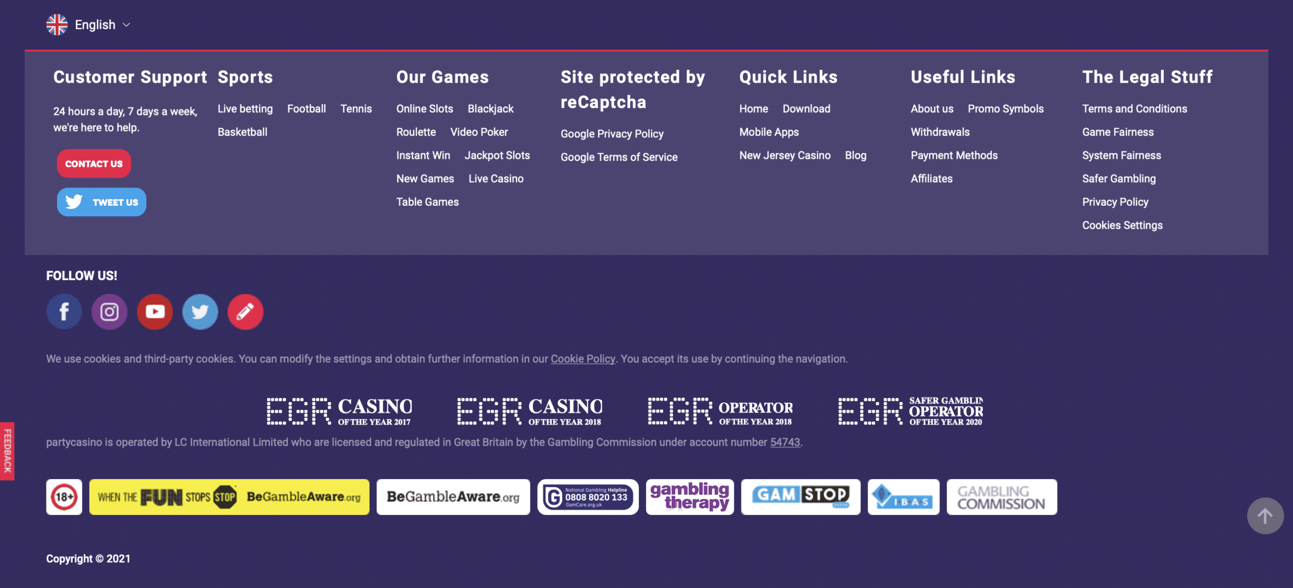 PartyCasino UKGC License Information