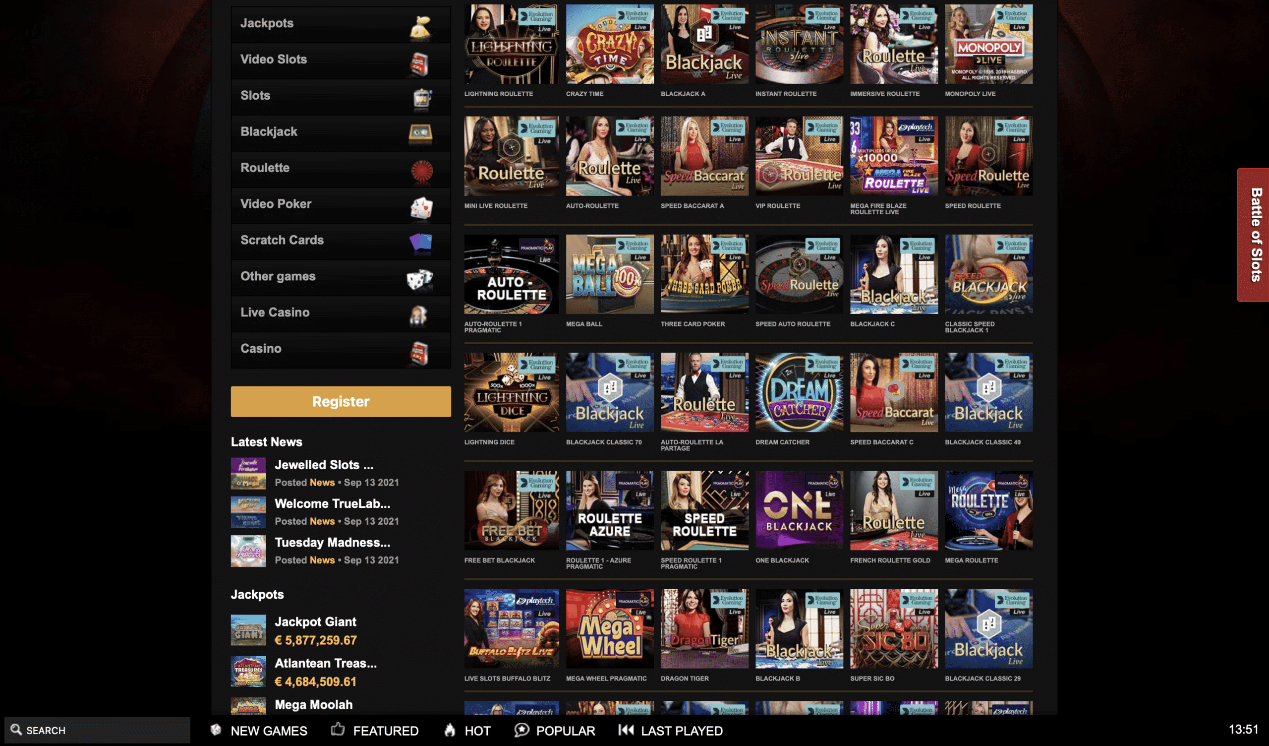 Videoslots Live Casino