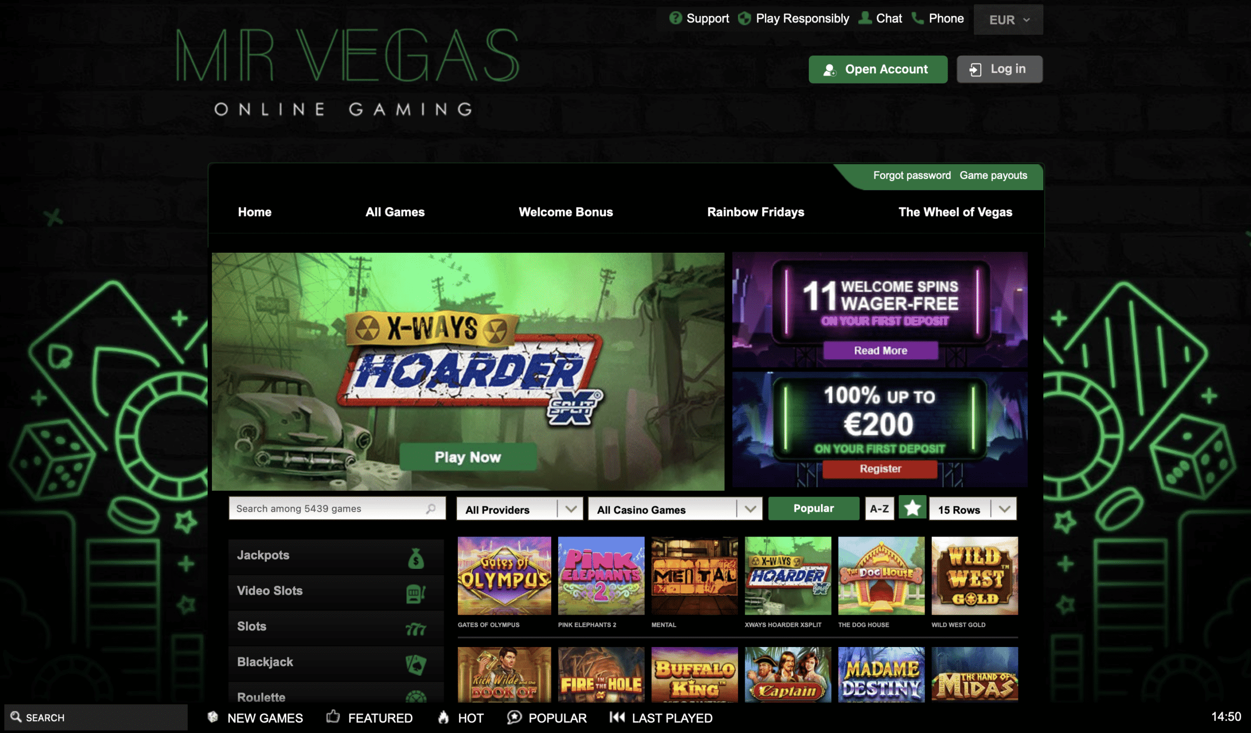 Mr Vegas Homepage