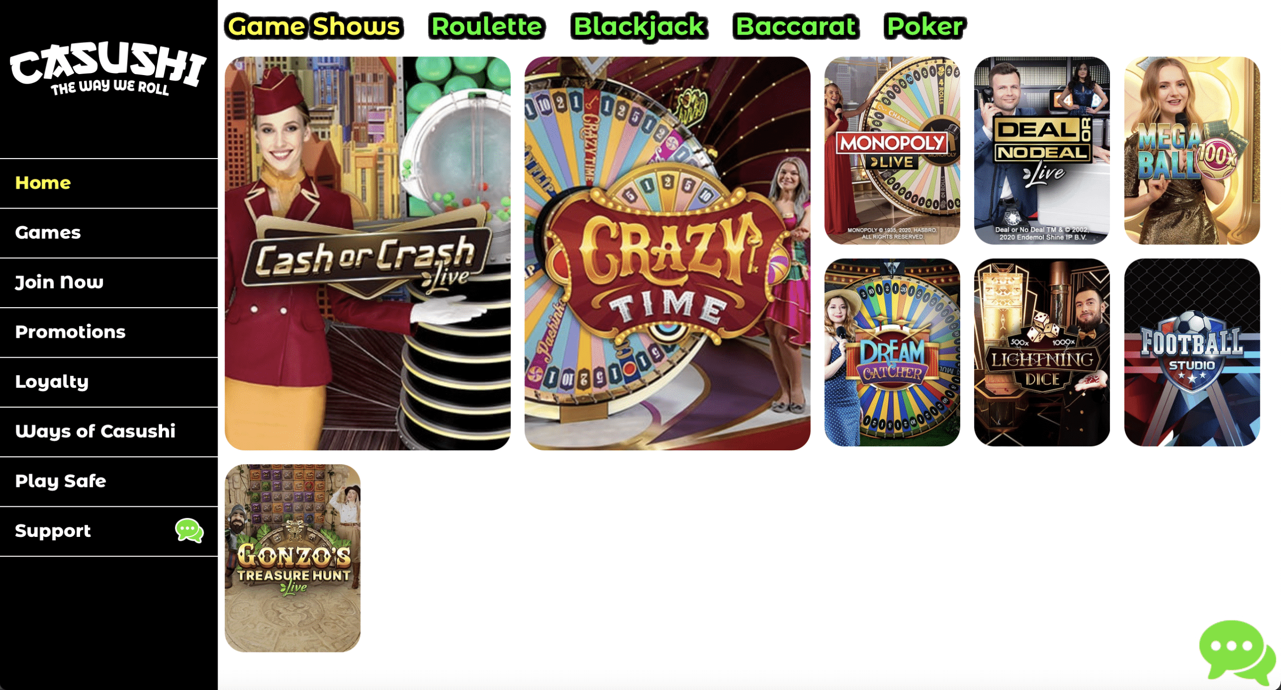 Casushi Live Casino