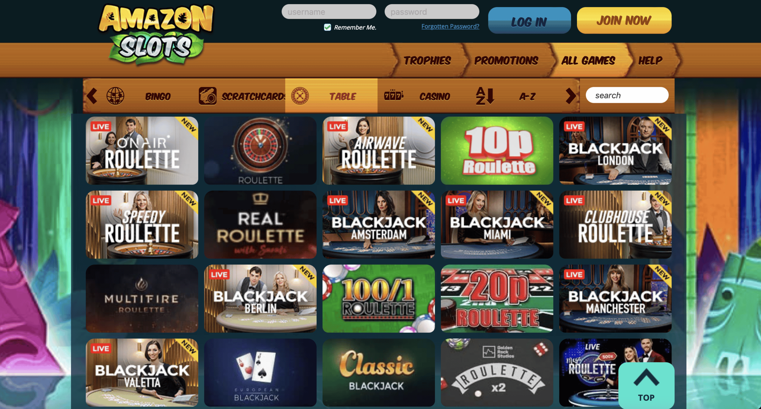 Amazon Slots Table Games