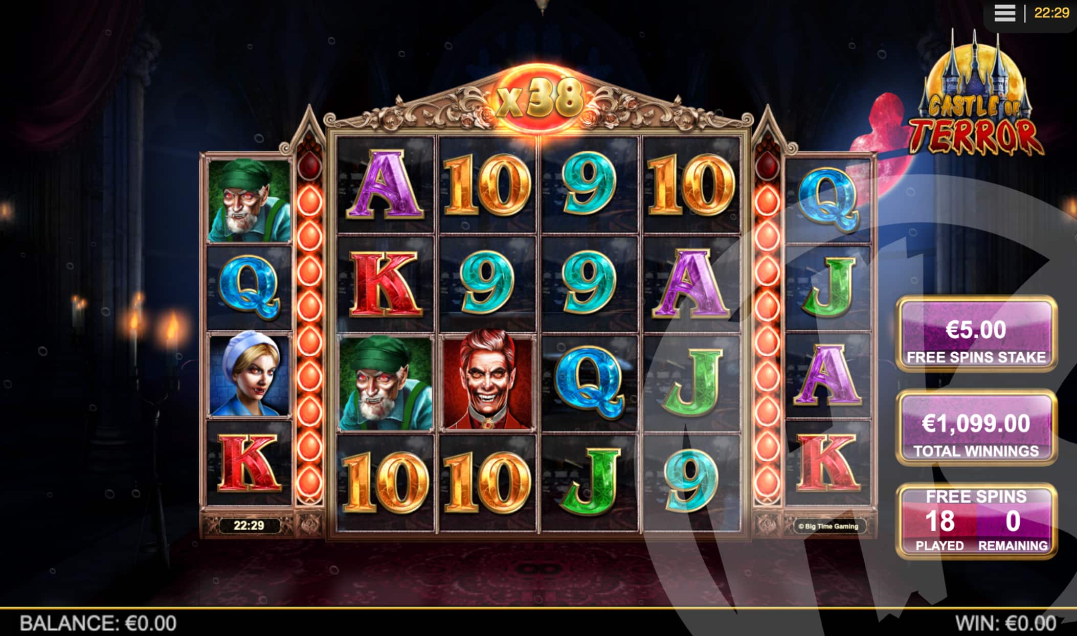 Castle of Terror Enhanced Free Spins