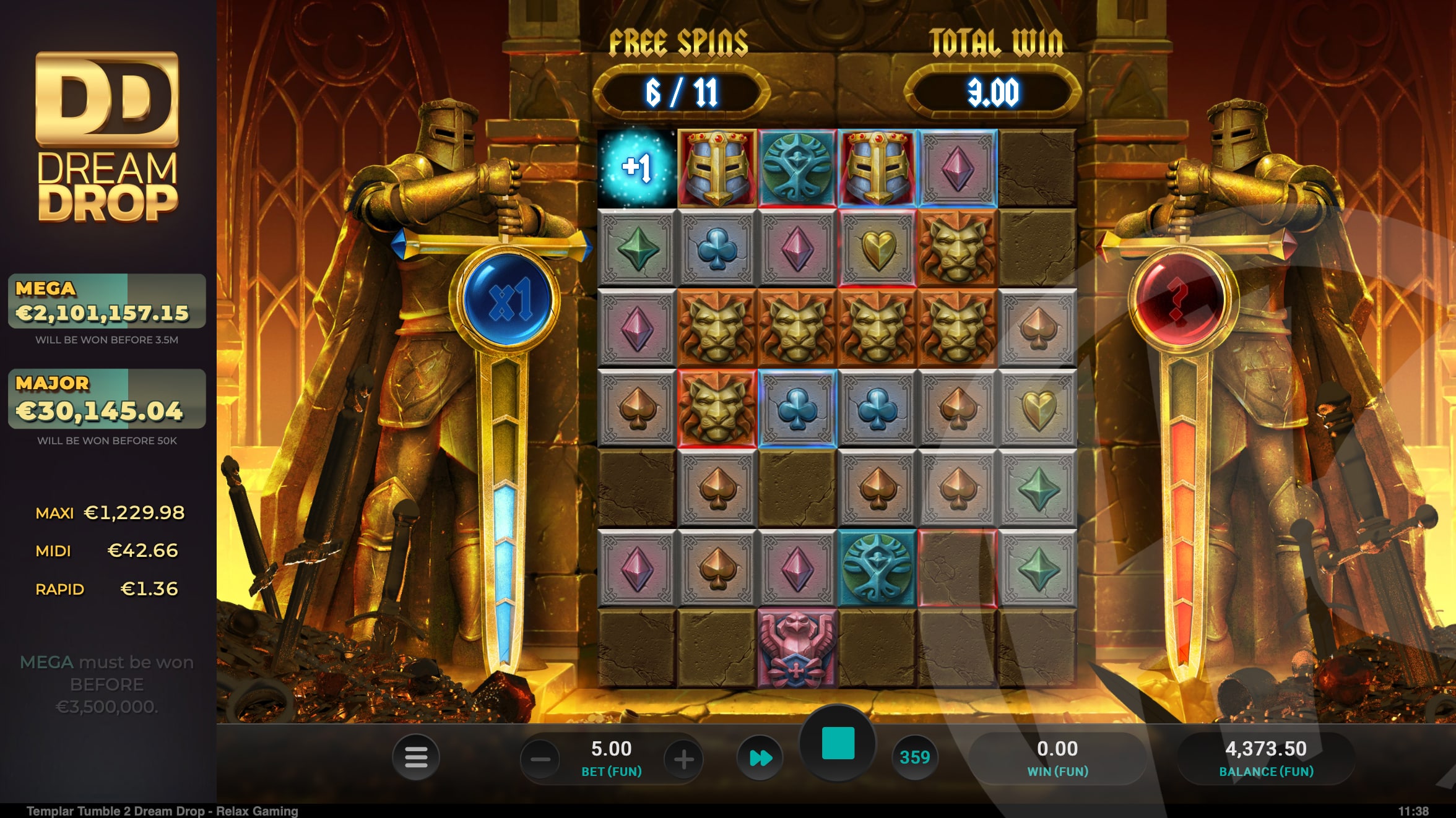 Templar Tumble 2 Dream Drop Free Spins