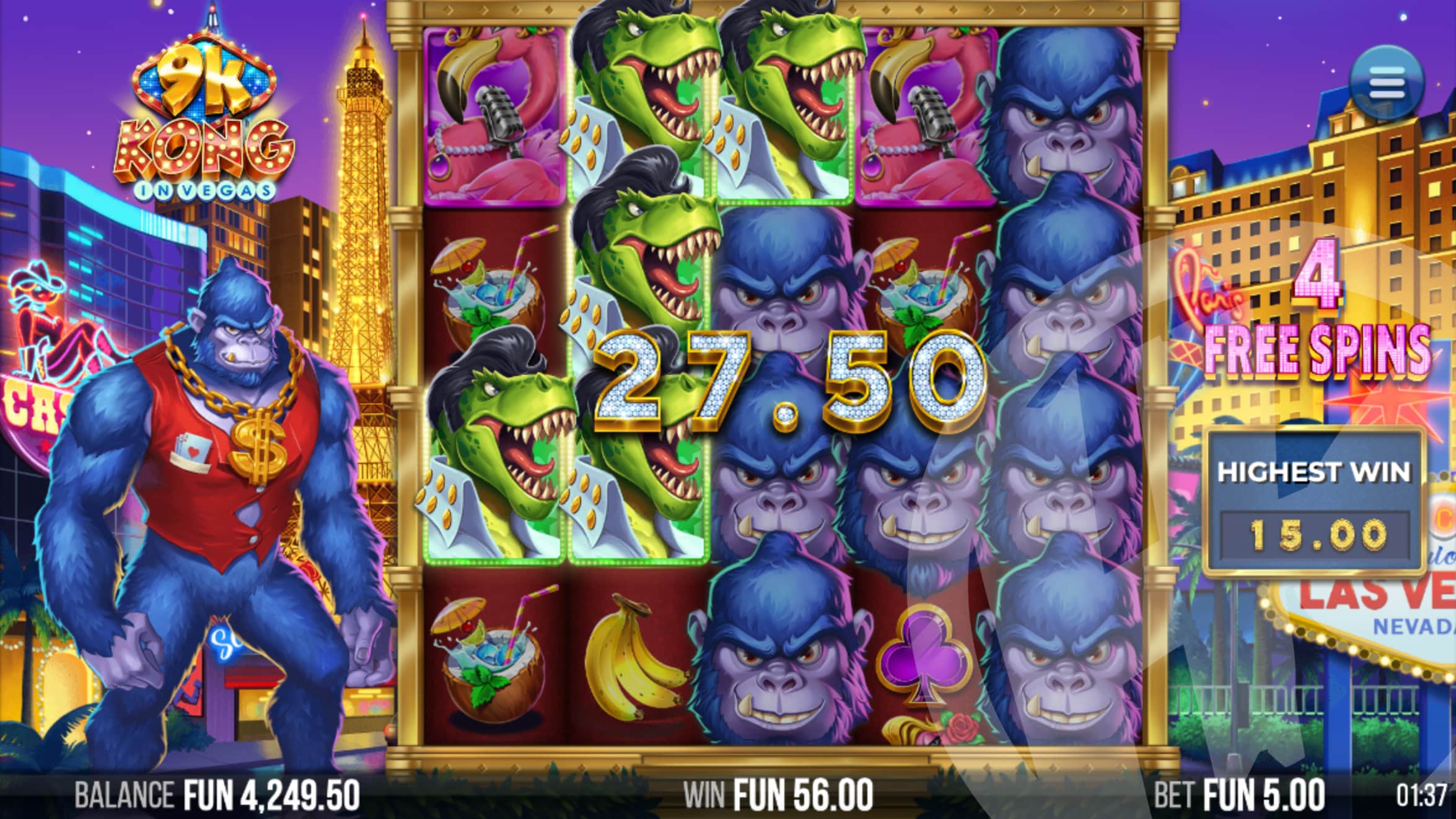 9k Kong in Vegas Free Spins