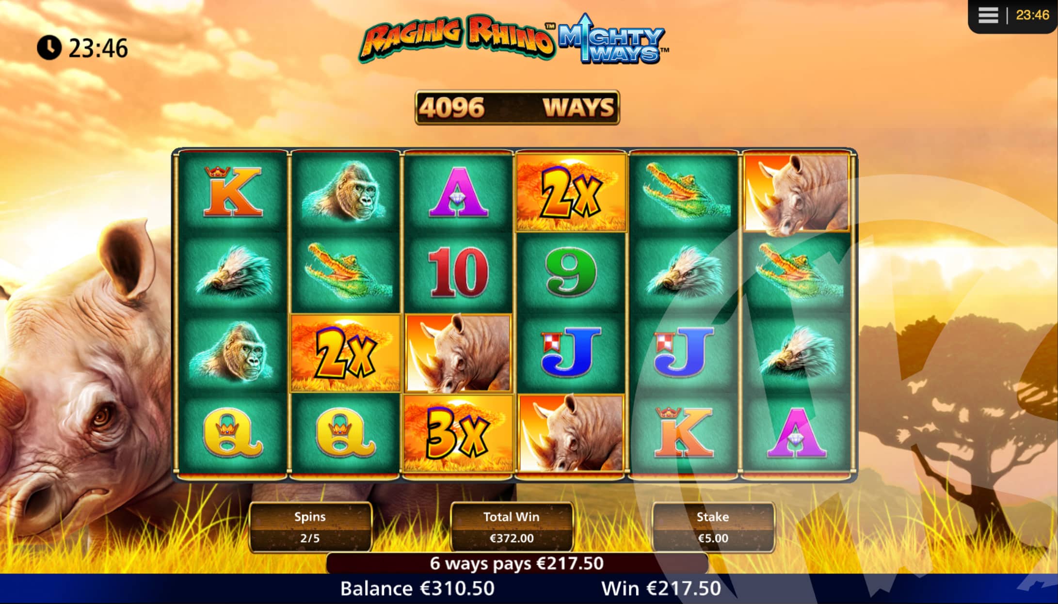 Raging Rhino Mighty Ways Super Free Spins