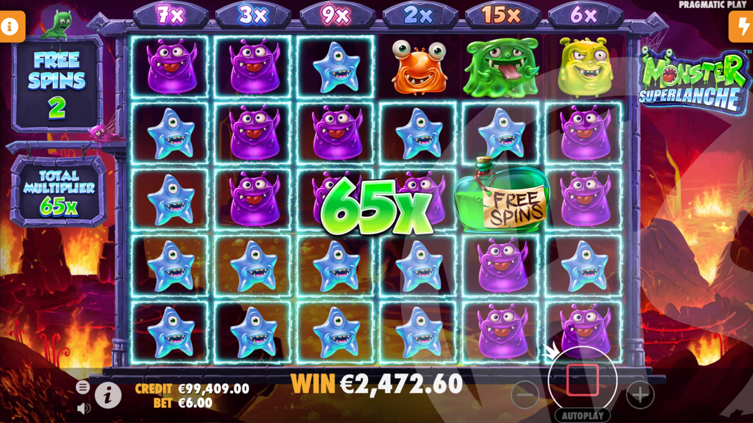 Monster Superlanche Free Spins