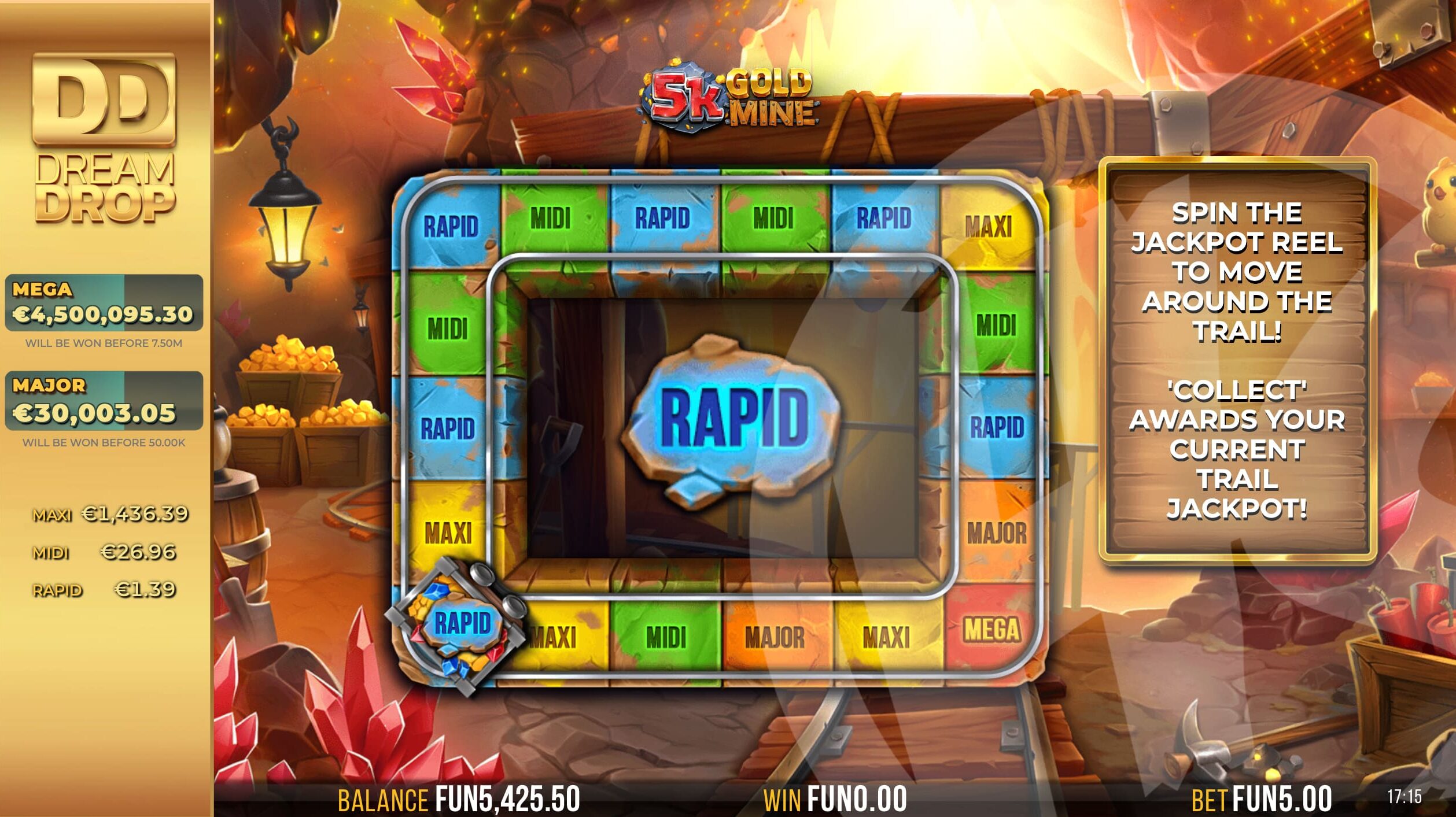 5k Gold Mine Dream Drop Jackpot Game