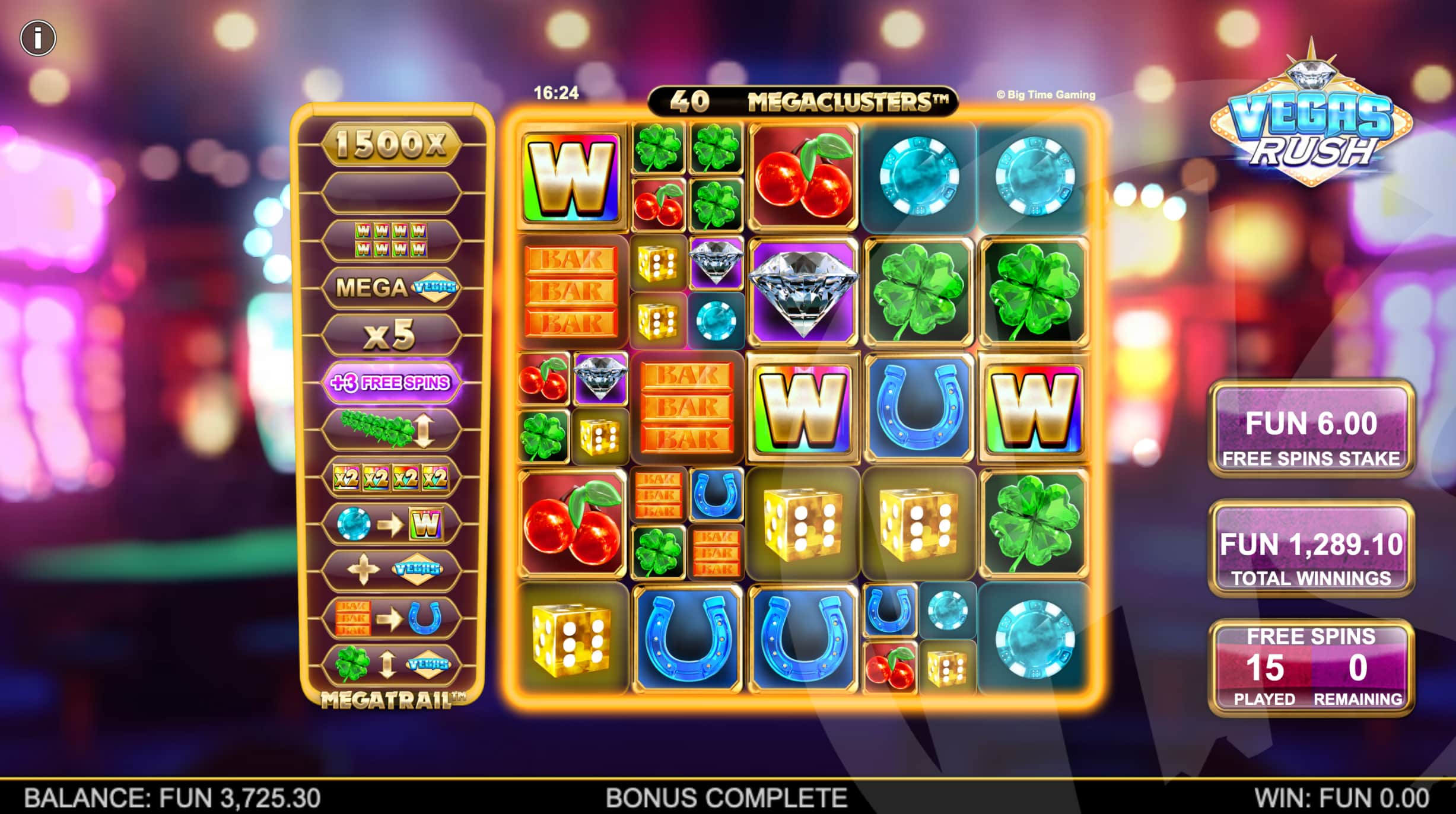 Vegas Rush Free Spins