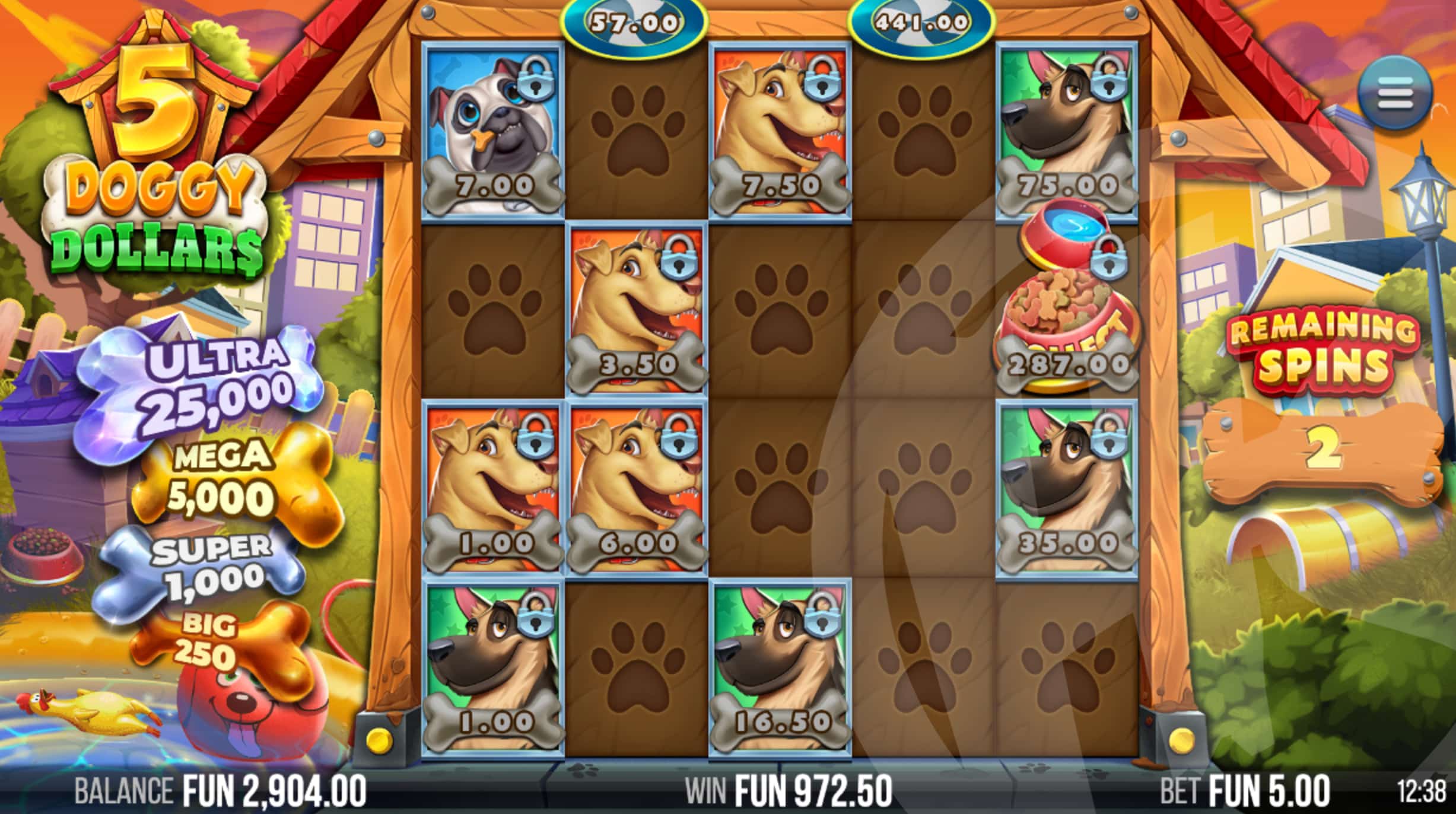 5 Doggy Dollars Respin Bonus