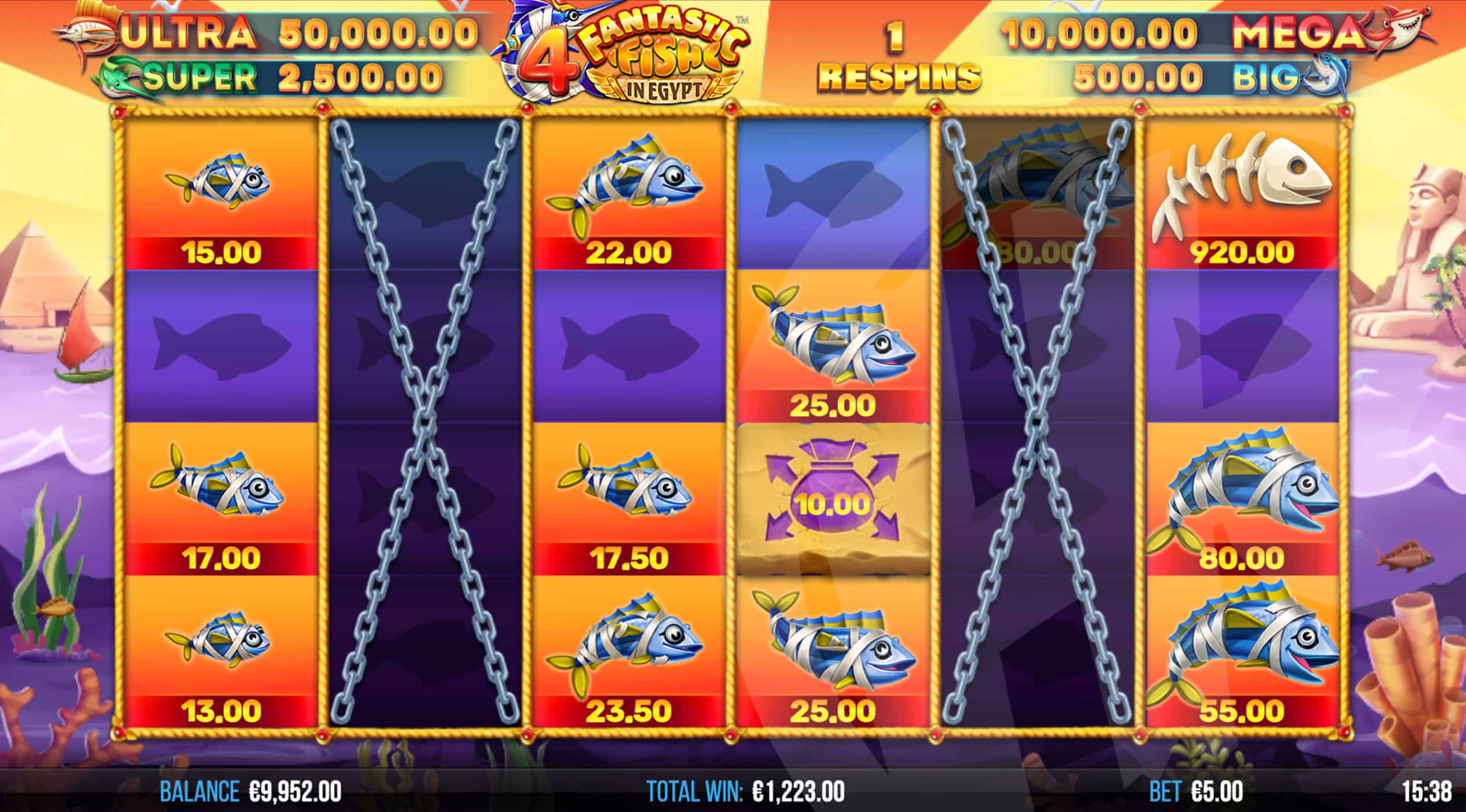 4 Fantastic Fish in Egypt Respin Bonus