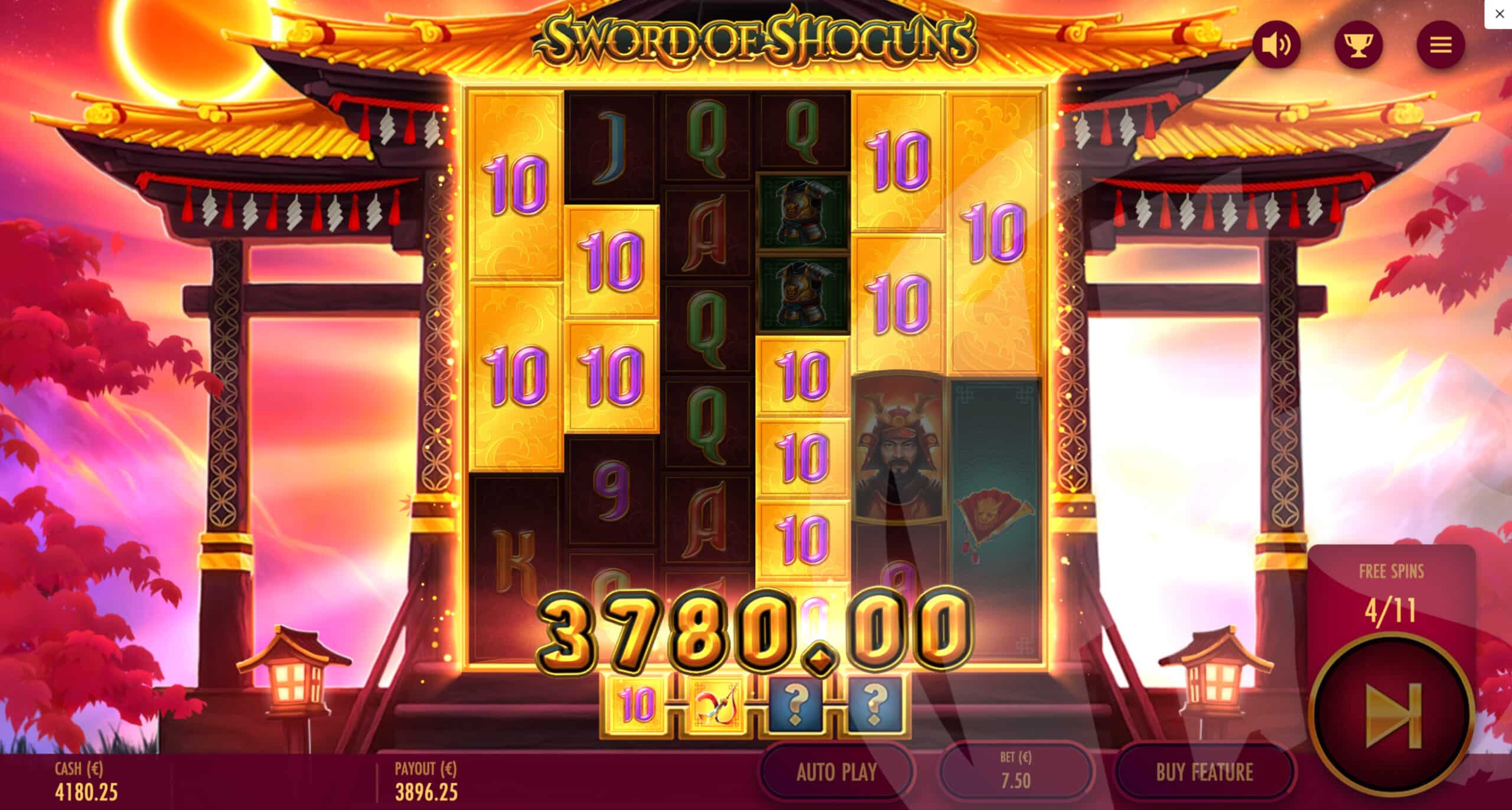 Sword of Shoguns Free Spins