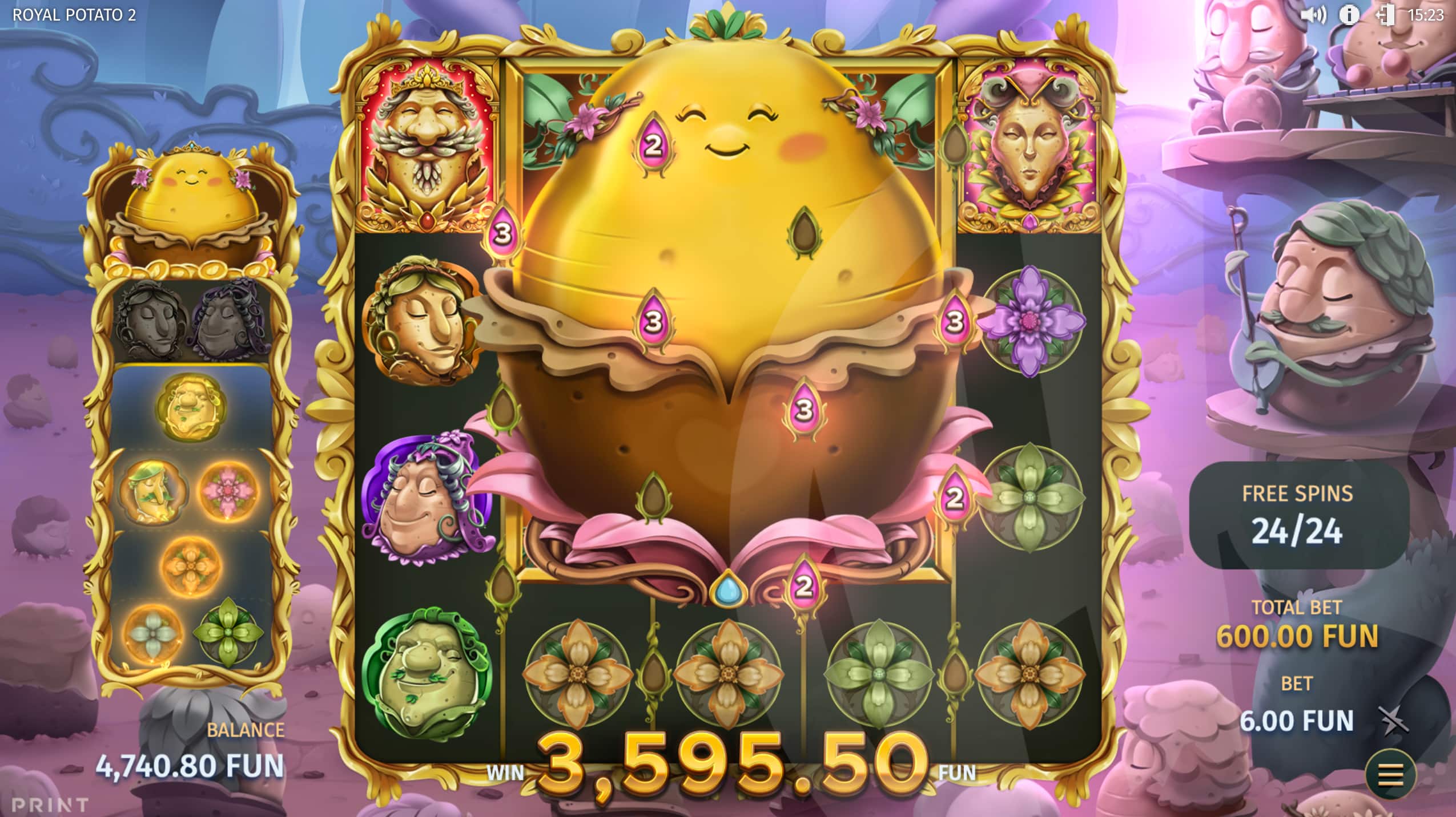 Royal Potato 2 Spud Spins Bonus