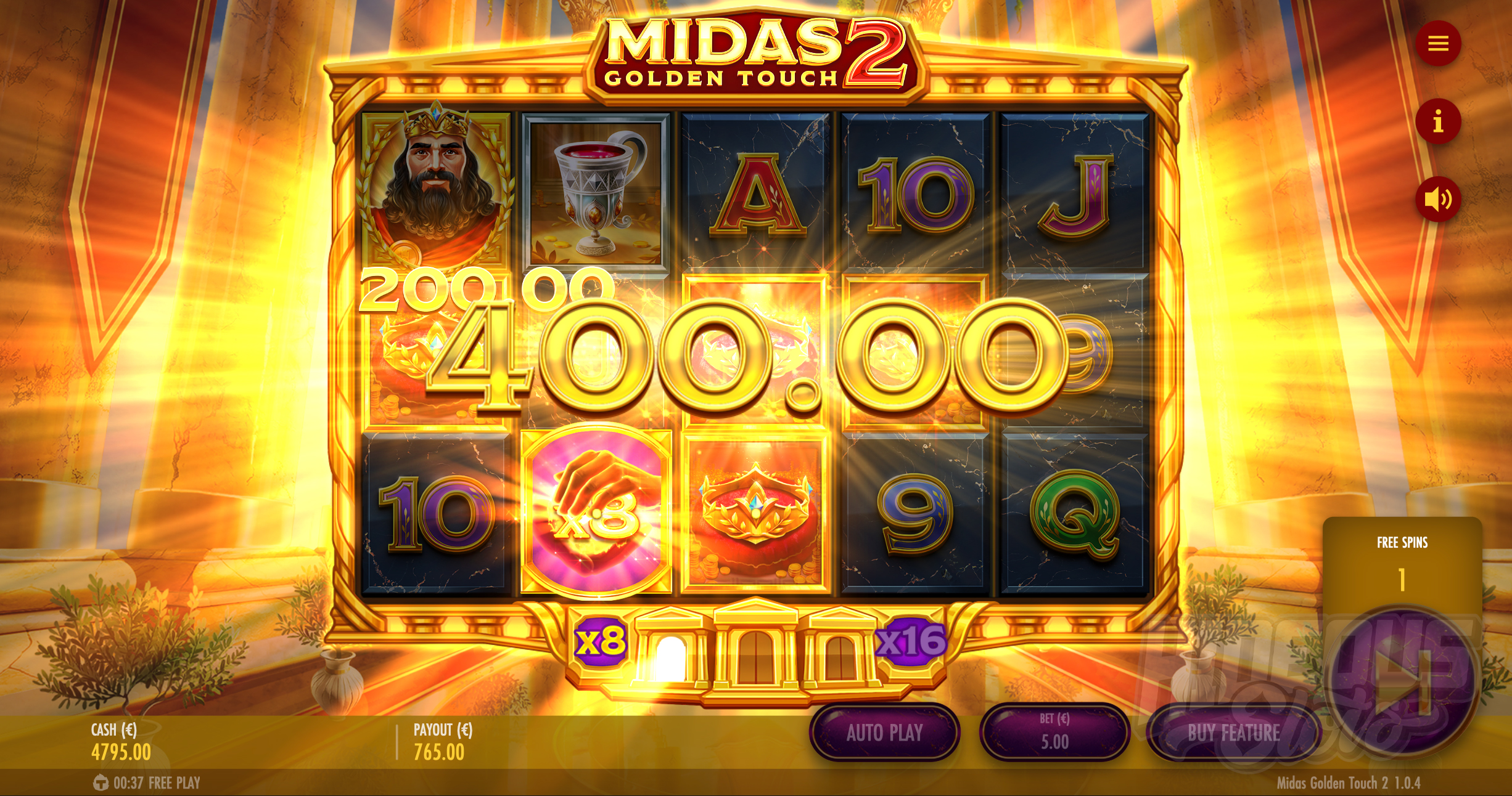 Midas Golden Touch 2 Bonus Game