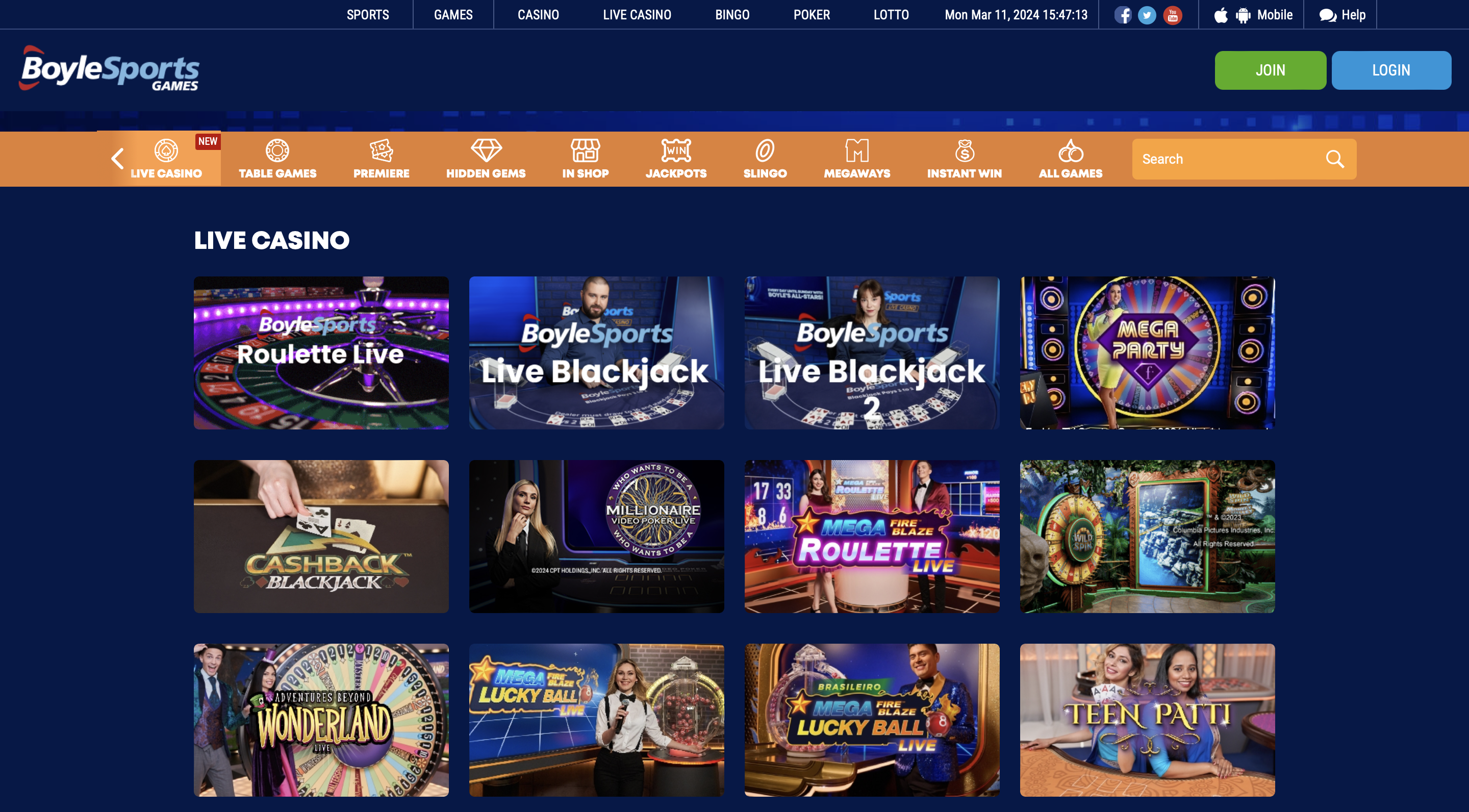 BoyleSports Live Casino