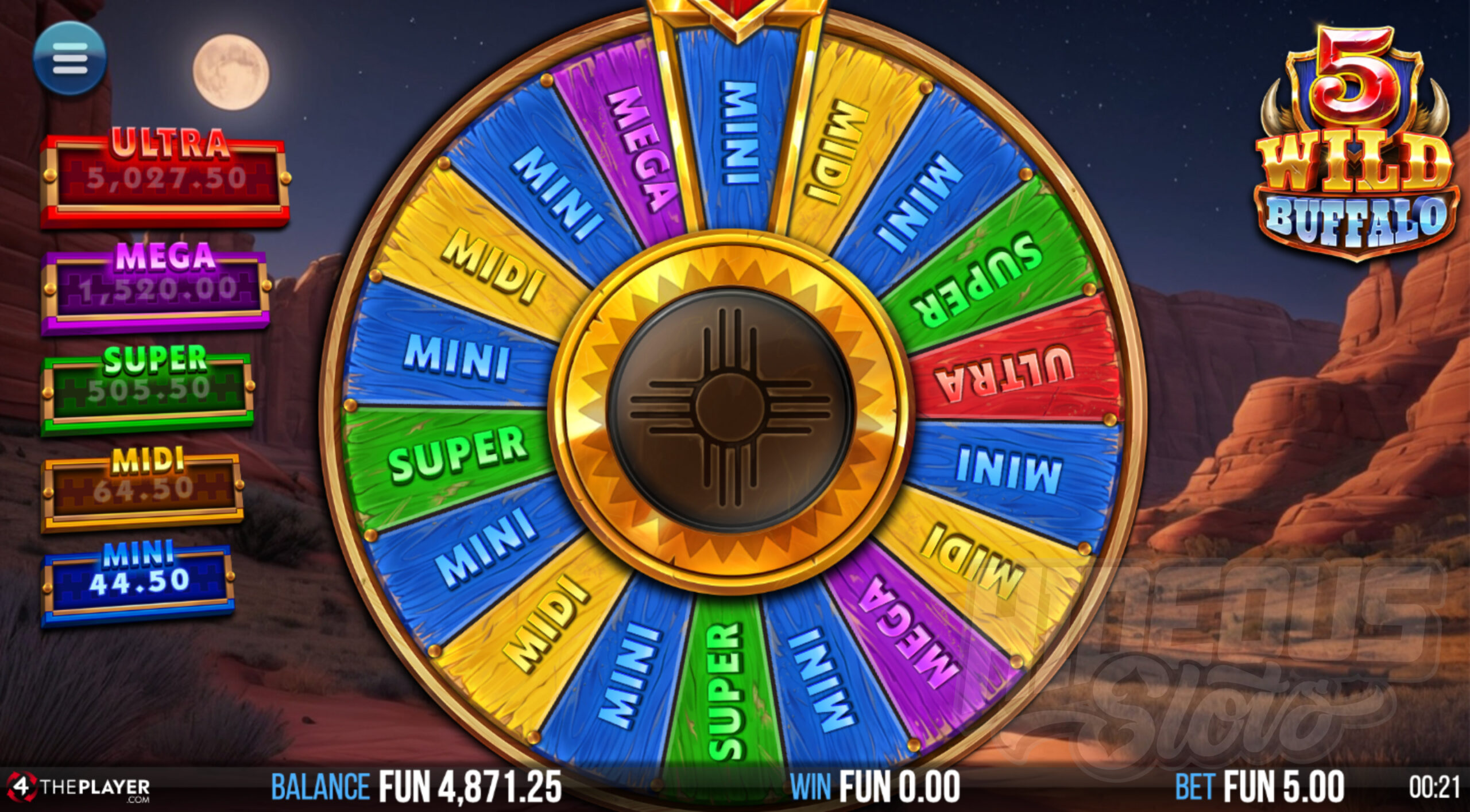 5 Wild Buffalo Boosting Fortunes Fortune Wheel Bonus