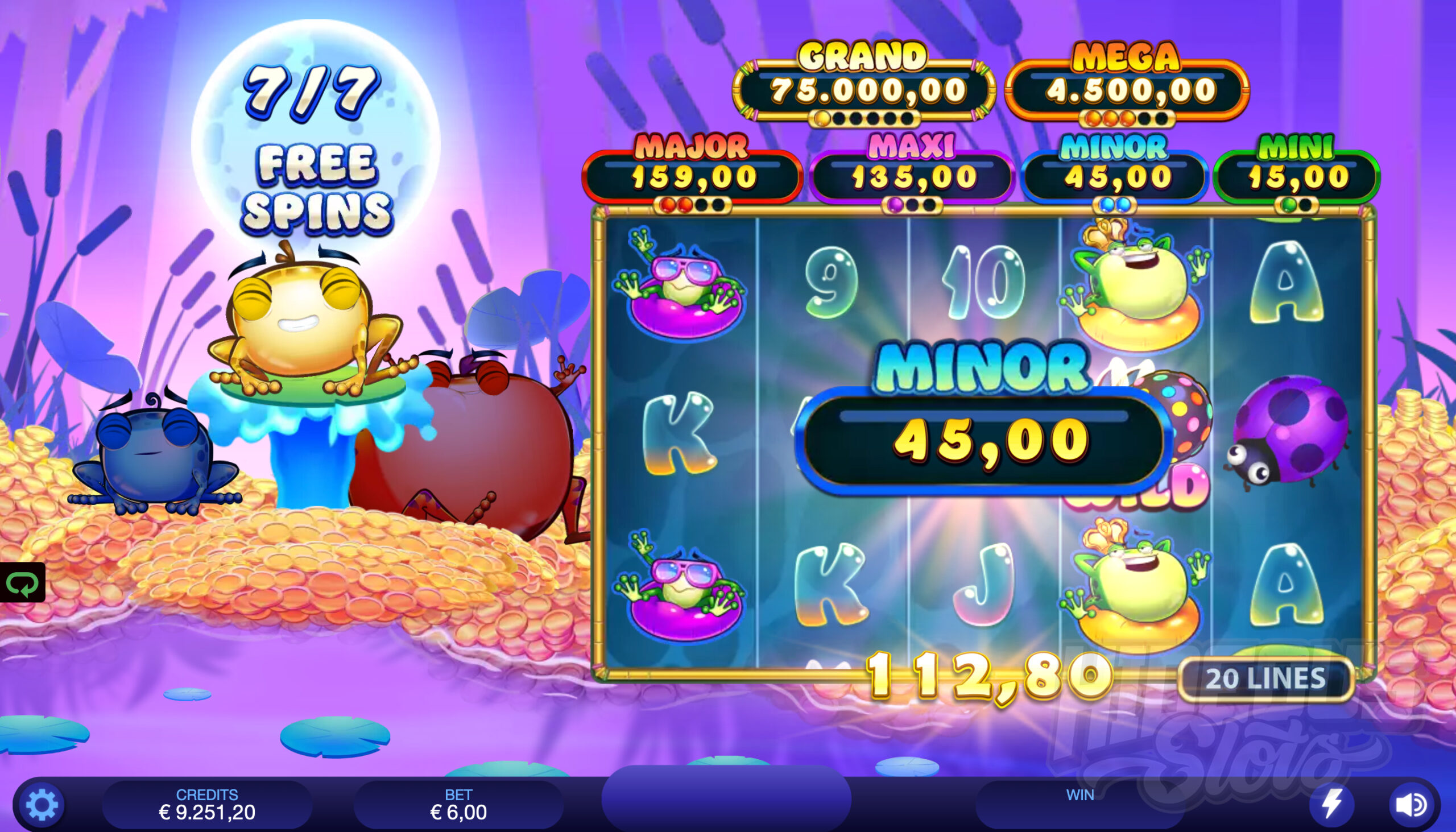 333 Fat Frogs Power Combo Jackpot Bonus Feature