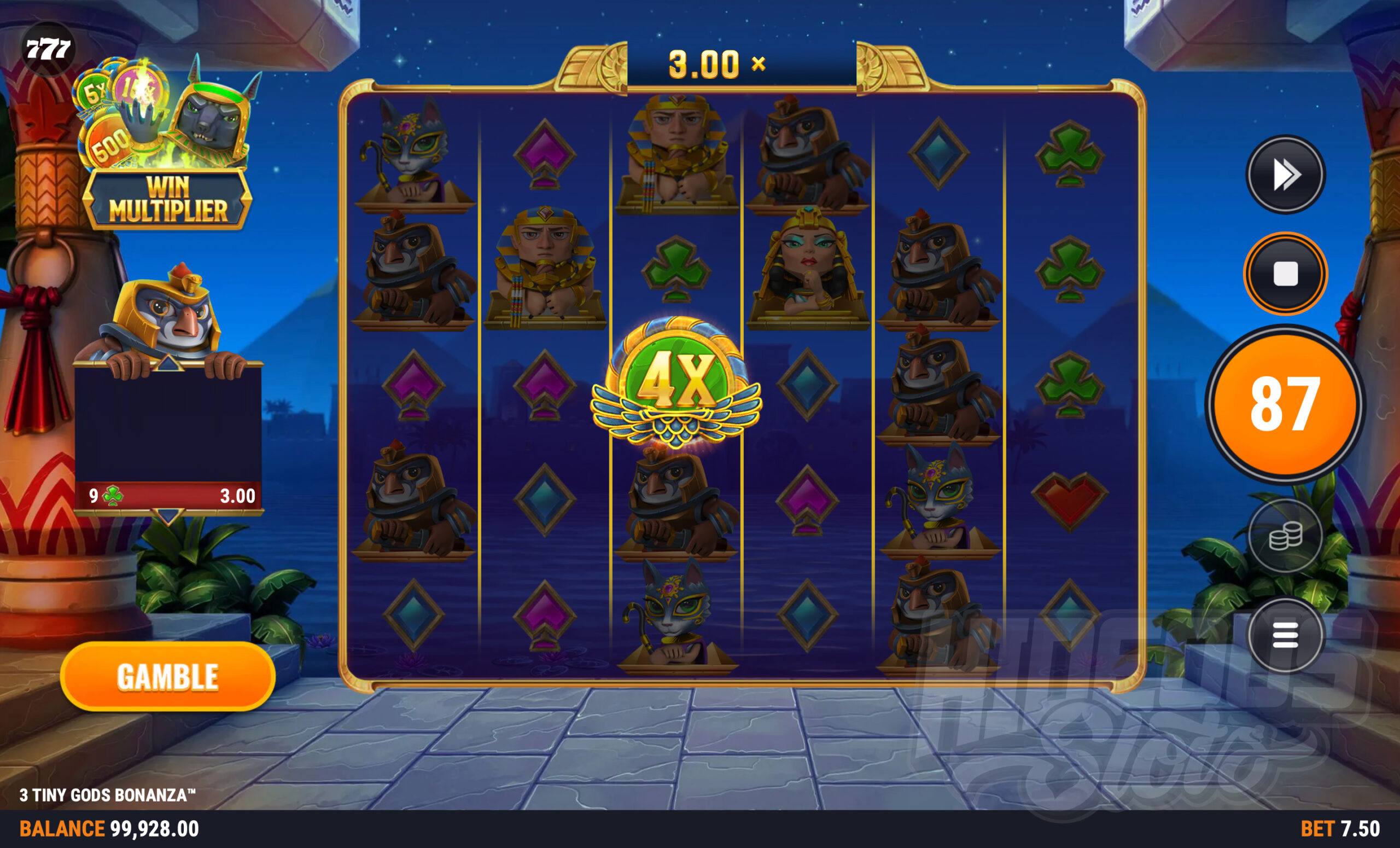 3 Tiny Gods Bonanza Anubis Multiplier