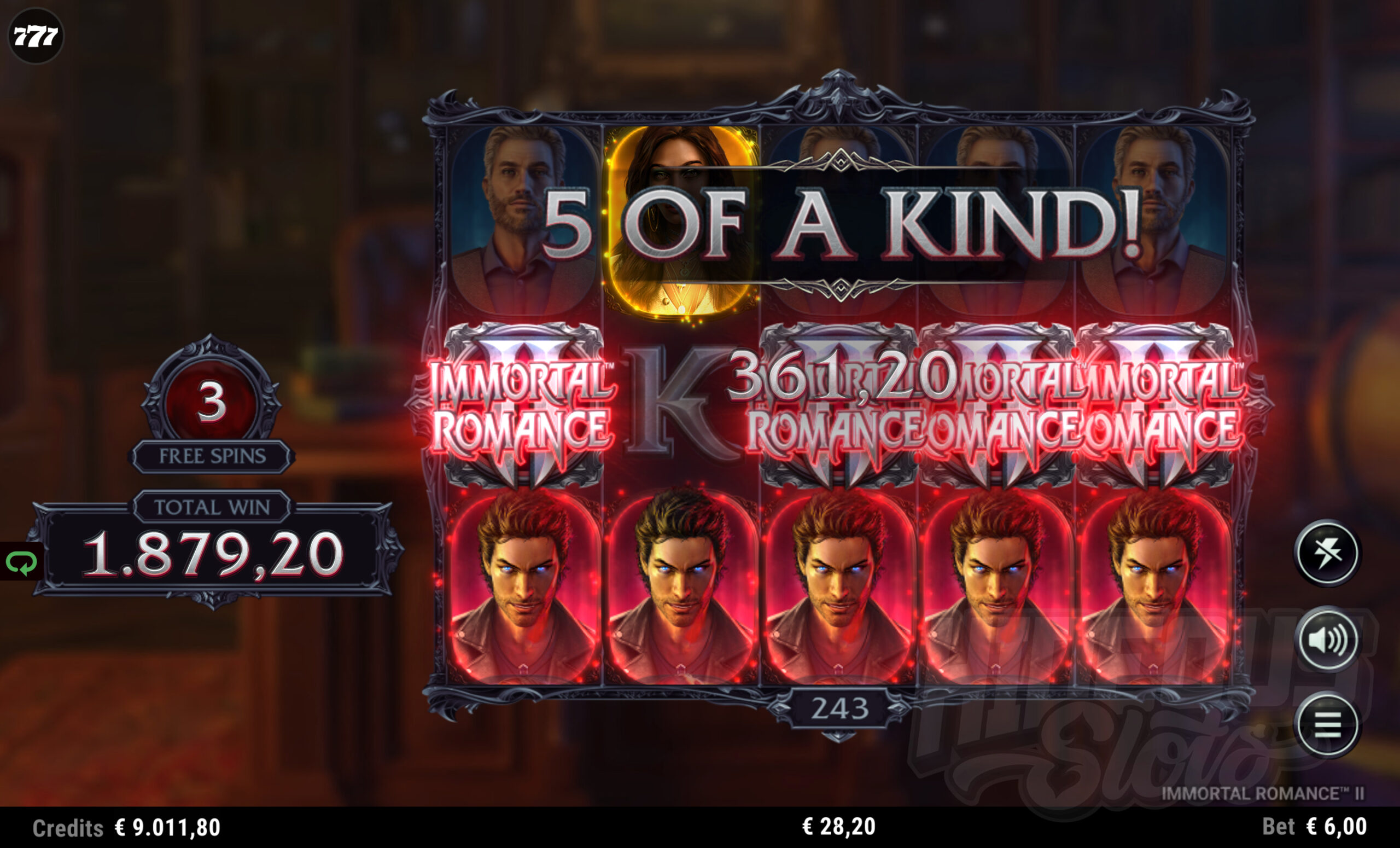 Immortal Romance II Micheal Free Spins