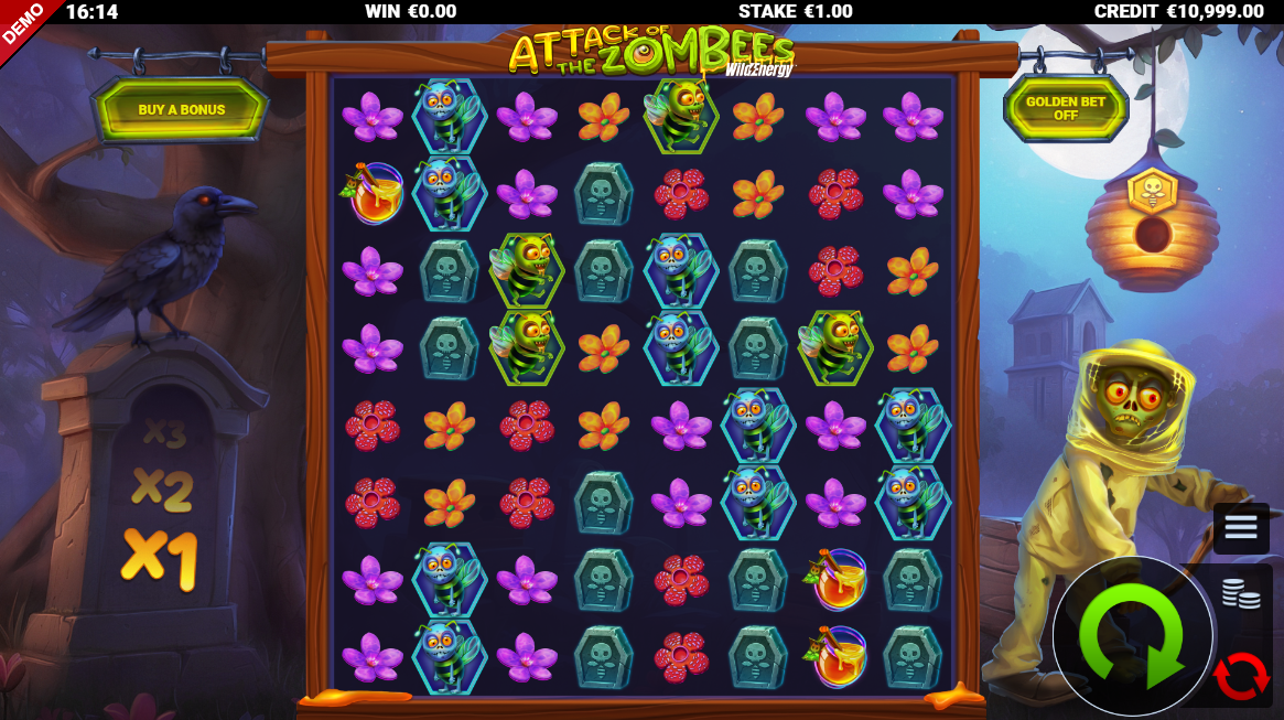 Attack of the Zombees Wild Energy Base Game play