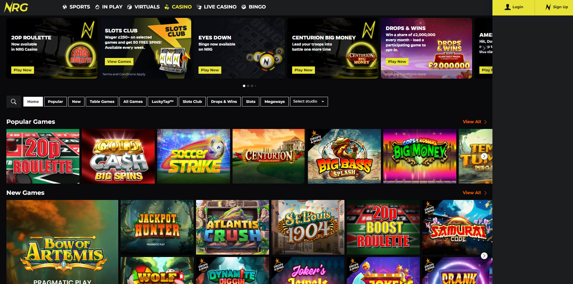 NRG.BET Casino Games